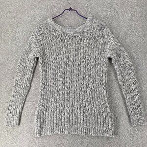 Peacocks Sweater Womens Size Small Grey Knit Crew Neck Long Sleeve Office